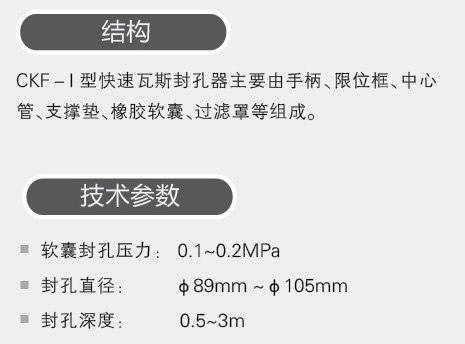 CKF-I型快速瓦(wǎ)斯封孔(kǒng)器1